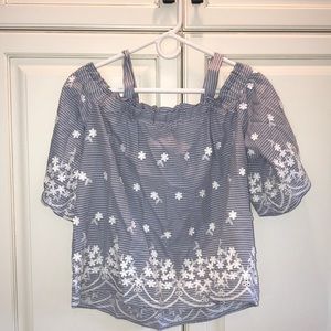 A New Day - Off shoulder floral blouse